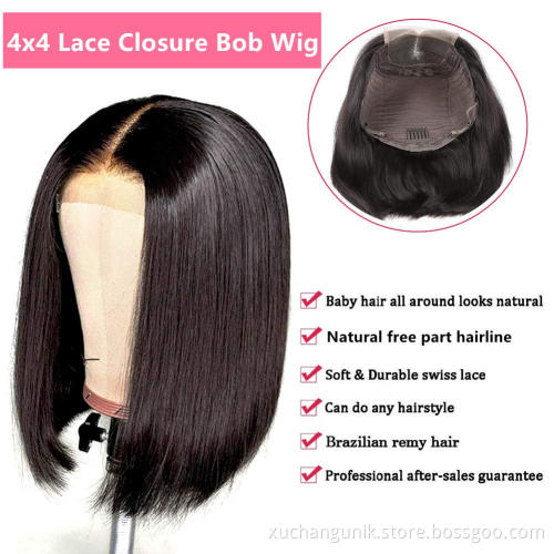 100% natural black short bob wig with bangs for black women, brazilian virgin remy straight human hair fringe bob style cut wig